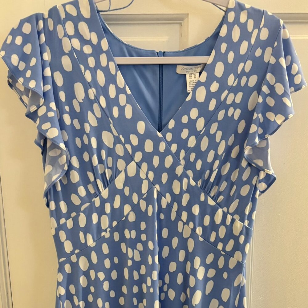Beautiful London Times Medium Light Blue Polka Dot dress